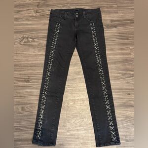 Y2K-Inspired Black Crystal Jeans – Women’s Size 11 🔥